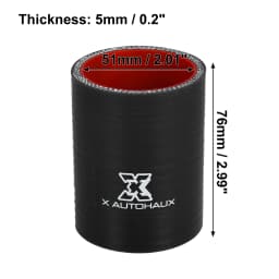 X Autohaux Universal Straight Silicone Reducer Hose Coupler Intercooler Turbo Straight Tube Piping 89mm ID Auto Car Accessary