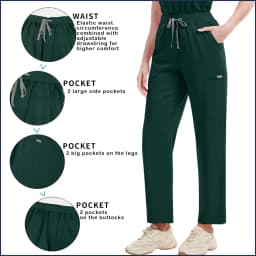 V-Neck Scrubs Top Straight Pants Uniforms Set Medical Nurse Uniforms Hospital Dentist Overalls Pharmacy Work Clothes Pocket Suit