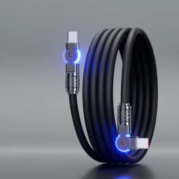 60W PD Super Fast Charge USB C to Type C Cable 180 Degree Elbow Rotation for Data Sync Compatible with Samsung Huawei Laptops