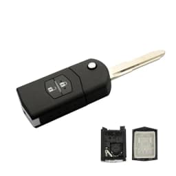 BEST KEY 2/3 Buttons Big Battery Hold Flip Folding Remote Car Key Case Fob For MAZDA 3 5 6 Series M6 RX8 MX5 With Uncut Blade