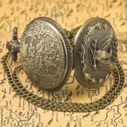 Vintage Bronze Steampunk Star Eagle Carved Quartz Pocket Watch Necklace Pendant Clock Chain Men Women Chain Gift