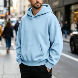 Basic Warm Fleece Hoodie Men's Sweatshirt Design Drop Shoulders Solid Color Trendy Versatile Loose Top Regular Fir Sweatshirts