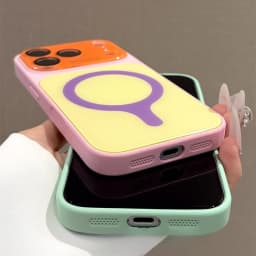 Candy Color Contrast for Magsafe Case for iPhone 18 17 Pro Max 16 15 14 Magnetic Camera Film Protector Large Window Cover