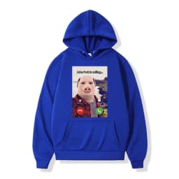 John Pork Is Calling Answer Call Phone Hoodie Humor Funny Pig Meme Graphic Hoodies Fashion Long Sleeve Loose Man Sweatshirt