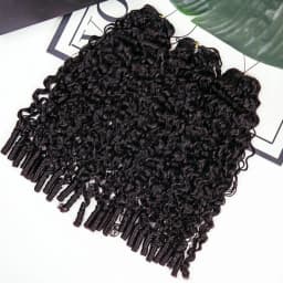 Burmese Curly Crochet Human Hair Extension Water Wave Brazilian Weave Pre Separated Knotless Feather Crochet Hair Bundles Black 30 Inch Deep Wave Curly Human Hair Wigs
