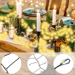 100/200LEDs LED Light String Green Wire Fairy Light String Used For Indoor Cluster Christmas Tree New Year's Party Camping Decor