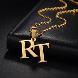 Atoztide Personalized Custom Name Necklaces for Women Double Initials Letters Pendant Stainless Steel Link Chain Jewelry Gift