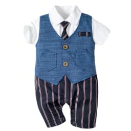 Cotton Birthday Clothes Suit for 3 6 9 12 18 24 Months Boys Newborn Baby Formal Set Romper Toddler Jumpsuit Outfits Summer Suits