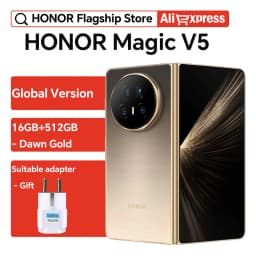 HONOR Magic V5 16GB+512GB Global Version 5G Smartphone 120Hz Foldable OLED Screen Snapdragon 8 Elite 5820mAh 66W SuperCharge NFC