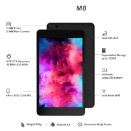 New 8" Android 8.0 3G/4G Phone Tablet 1920*1200 Pixels MTK6797 10-Core 3GB RAM 32GB ROM Dual Camears Support GPS 2xSIM Card