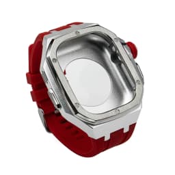 Luxury Stainless Steel Mod Kit for Apple Watch Ultra 49MM 2/1 for IWatch Series Ultra Liquid Silicone Strap Replace Accessories