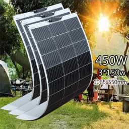 150W 300W 450W 600W Flexible Solar Panel 12V Solar Charging Panels Battery Charger Photovoltaic Panel for Home Balcony Camper RV