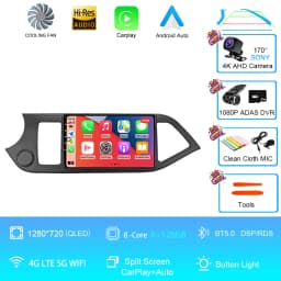 Android 16 For KIA PICANTO Morning 2011 2012 2013 2014 2015 2016 Carplay Auto Multimedia Car Radio Navigation Player WIFI+4G DSP
