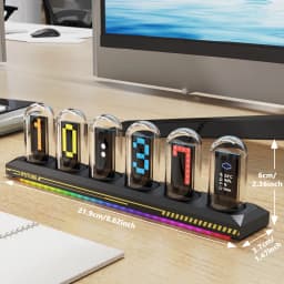 Nixie Tube RGB IPS Screen LED Retro Digital Clock Night Light,DIY Lamp Support Wi-Fi Time Calibration, APP Control, Weather Mode