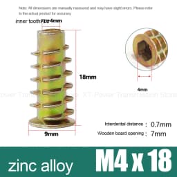 10-100Pcs M4 M5 M6 M8 M10 Zinc Alloy Thread for Wood Insert Nut Flanged Hex Drive Head Furniture Nuts Selection Length 6-30mm