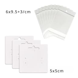 50 Pcs 5x5cm New Pattern Hangable Earrings Jewelry Display Paper Card With Or Without Bags Wholesale Packaging Business Supplier