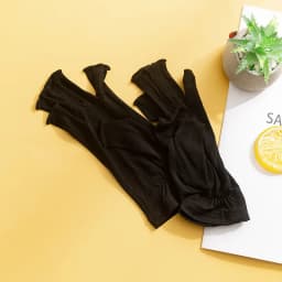 Birdtree, 100%Real Silk Knitted Gloves, Sun Protection Moisturizing, Women Half Finger Gloves, Breathable Skin Friendly A43876QM