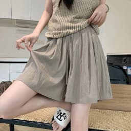 Solid Color Casual Summer Shorts for Women Thin Breathable Elastic Waist Shorts Woman Vacation Loose Wide Leg Shorts Beach Pants