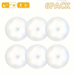 6pcs Motion Sensor Night Light-Wireless LED Detector Light for Bedrooms, Stairs, Closets and Room Decoration- Wall Lights