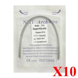 10pack AG Dental Arch Wires Orthodontic Super Elastic NITI Round Rectangle Archwire Lower/Upper 012/014/016/018/020/16x16/16x22