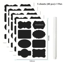 20-75pcs Waterproof Chalkboard Labels Spice Organizer Label for Household Kitchen Jars Blackboard Stickers With White Pen