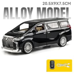 1:24 Alpha S680 Miniature Model Toy Diecast Alloy Car Sound Light Pull Back Automatic Door Front Wheel Steering Kid Collectibles