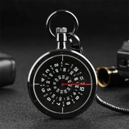 Vintage Creative Turntable Dial Quartz Pocket Watch Luxury Fashion Snake Fob Chain Pendant Clock Man Retro Pocket Timepiece Gift