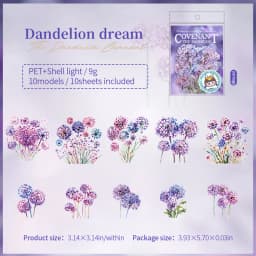 10 pcs Dandelion stickers DIY Scrapbooking Planner Collage Diary Supplies Aesthetics Sticker Stationery