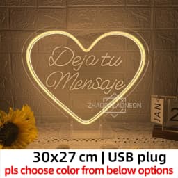 Leave A Message Neon Sign LED Spanish Dejar un mensaje Led Neon Light Coffee Bar Room Decor Sign Wedding Bedroom Decoration