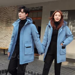 Men Mid Length Workwear Down Parkas Men Couple Fashion Down Parkas Men White Duck Down Casual Warm Winter New Stylish Parkas