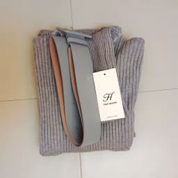 H Han Queen Knitted Turtleneck Sweater Bodycon Dress Bottoming Women Soft Elastic Autumn Winter Midi Party Dresses With Belt