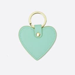 Free custom monogram logo leather keyring saffiano heart shaped kechians for promotion gift keychain ring keychain