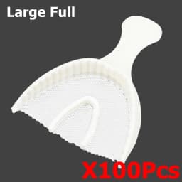 AG 50pcs/100pcs Disposable Dental Bite Impression Trays Kits Teeth Impression Tray with Plastic Rigid Frame and Non-Tear Mesh