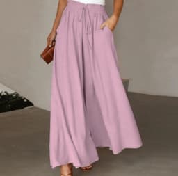 Spring and Summer Women's Trousers Elastic Waist Solid Color Fashion High Waist Simple Versatile Basic Pants