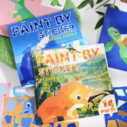 Mr Paper 14sheets/bag Sticker Book Students' Handmade 3D Geometric Collage DIY Stickers Early Educational Stickers For Journal