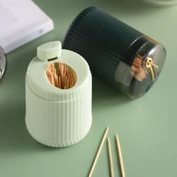 Pop-up Automatic Toothpick Dispenser Portable Plastic Toothpick Holder Container Creative Press Toothpick Storage Box Organizer