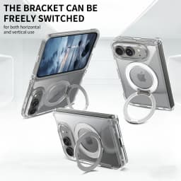 360° Magnetic Bracket Case For iPhone Duo For Magsafe Transparent Shockproof Hard Back Cover Funda