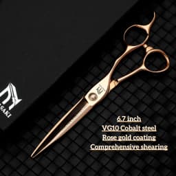 Professional Barber Scissors,6.3-6.8 Inch Black Coating Hair Cutting Shears,Top-Level VG10 Cobalt Steel Barbershop Accessories