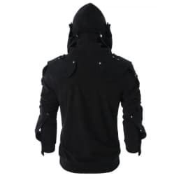 Sweatshirts Men Hoodies Solid Full Sleeve Casual Regular Drawstring Splice Tops Sweatshirt Rivet Pockets Autumn Winter