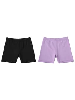 2Pcs Summer Solid Color Kids Leggings Girls Safety Shorts Leggings Girls' Beach Shorts Are Suitable for Children Aged 2-12 Years
