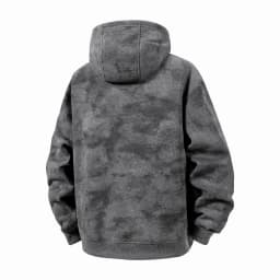Men Tie Dye Brushed Hooded Sweatshirt Men Full Zip Opening Jacket Men Fleece Lined Sports Versatile Outerwear Male Overcoat