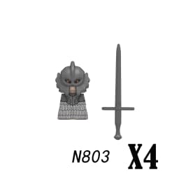 Medieval Infantry Knight Figures Building Blocks England Wars Rose Soldier Castle Military Army Guard Helmet Weapons Bricks Toys