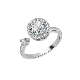 SMJEL Fidget Spinner Ring Anxiety for Women Multiple Crystal Flower Eye Butterfly Animal Ring Rotate Anti Stress Wedding Jewerly