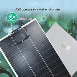 2PCS 125W Flexible Solar Panel 12V Battery Solar Panel, Suitable for Camping RV, Yacht, Outdoor Portable Monocrystalline Solar Panel,