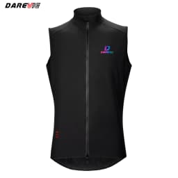 DAREVIE Cycling Vest Thermal Winter Windproof 2 Way Zippers Waterproof Cycling Windbreaker Back Zipper Pockets Men Women Rainbow