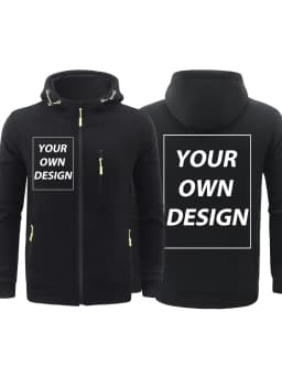 Custom Personalized Design Man Autumn Sport Oversize Zip-Up Hoody Casual Loose Veste Basic Fleece Pocket Streetwear Team Tops