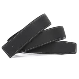 No Buckle Luxury Ultra-thin Pointed New Mens Litchi Grain Holes Belt Brand Male Genuine Two Sides Strap Jeans Belts 3.2/3.8cm