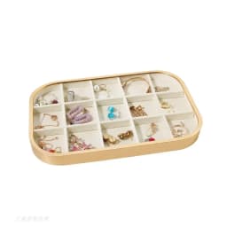 Pink Beige Gray Premium Metal Edge Inside Velvet Jewelry Tray Necklaces Rings Pendants Bracelets Storage and Display Tray