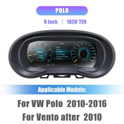 9inch Prelingcar Car LCD Digital Cluster For Amarok 2008-2016 Polo 6R crossfox Vento Saveiro Dashboard instrument Cockpit panel