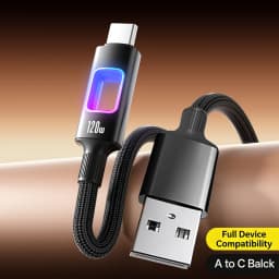 NNBILI 120W USB C To USB C For iPhone 16 17 Pro Fast Charge Cable Hollow RGB Light USB A to Type C Cable For Macbook Samsung S26